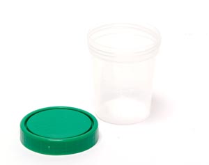 Container Specimen Urine 4 oz. with screw on lid .. .  .  